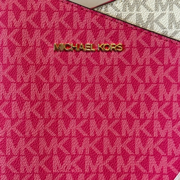 Michael Kors Pink Logo Colorblock Tote - Picture 2 of 6